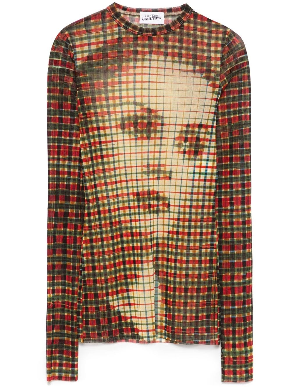 graphic-print tartan top - 1