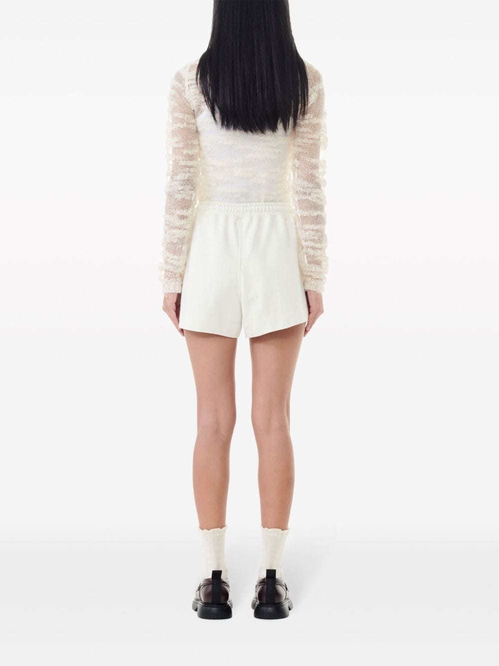 sheer open-knit cardigan - 4