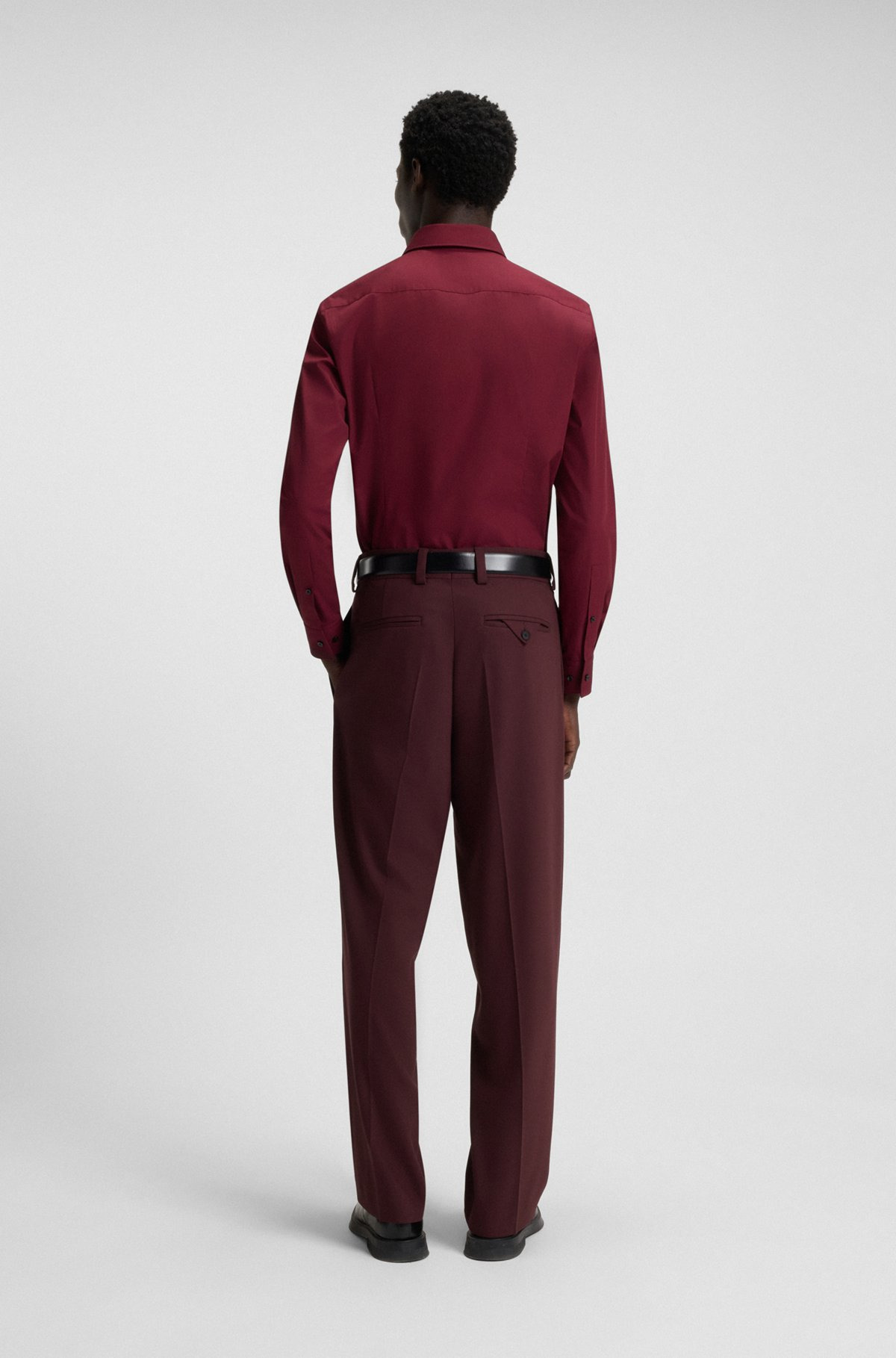 MODERN-FIT TROUSERS IN STRETCH TWILL WITH FRONT CREASE - 4