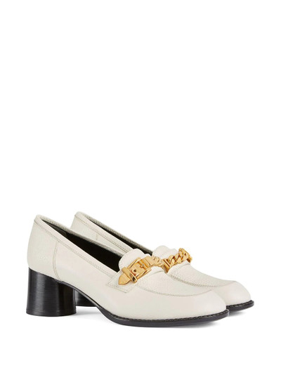 GUCCI chain-detail 55mm block-heel loafers outlook