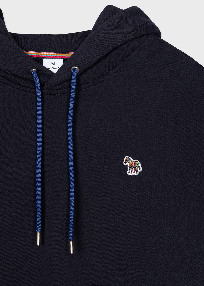Paul Smith Navy Cotton Zebra Logo Hoodie outlook