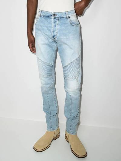 Balmain ribbed skinny-cut jeans outlook