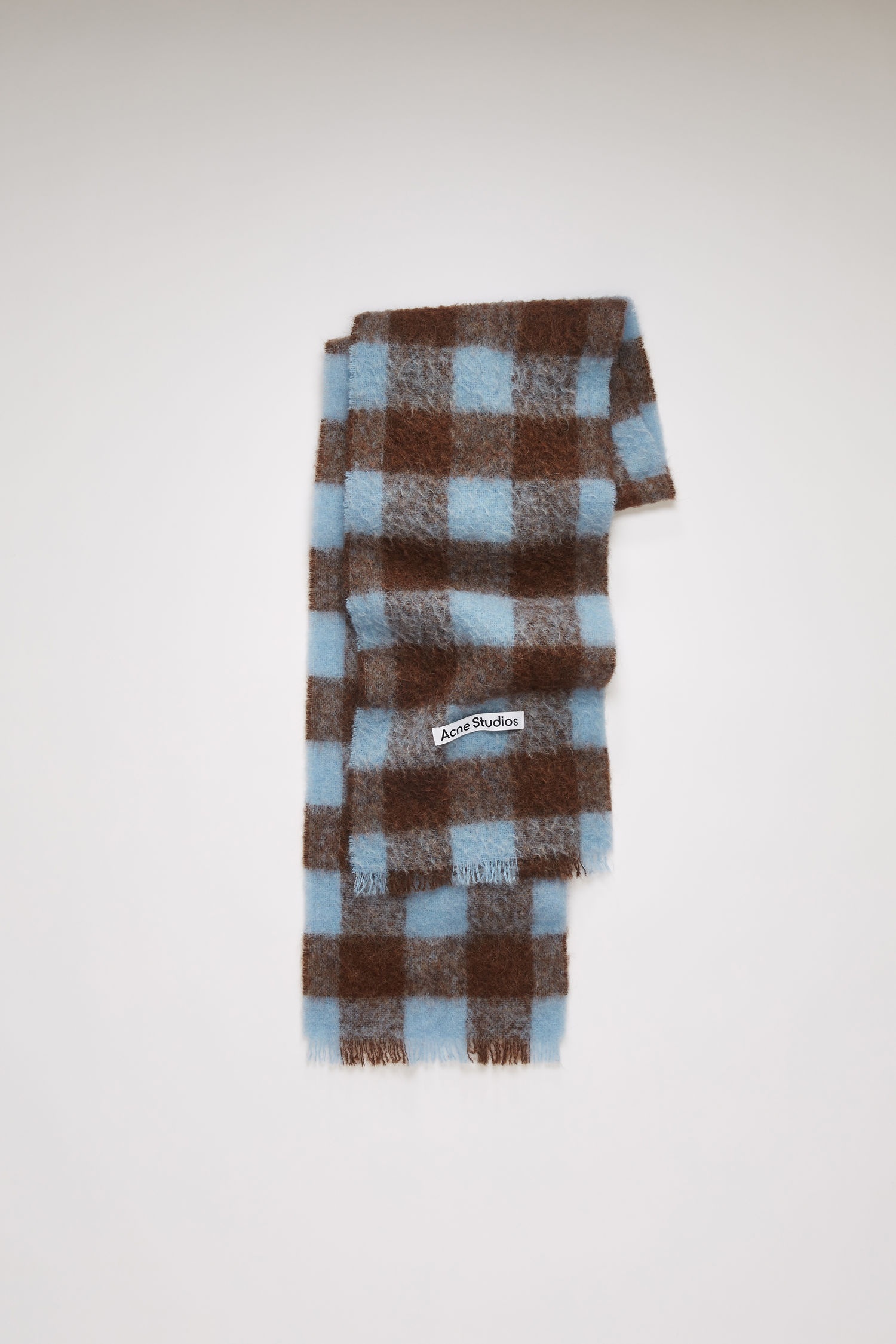 Checked scarf brown/light blue - 1