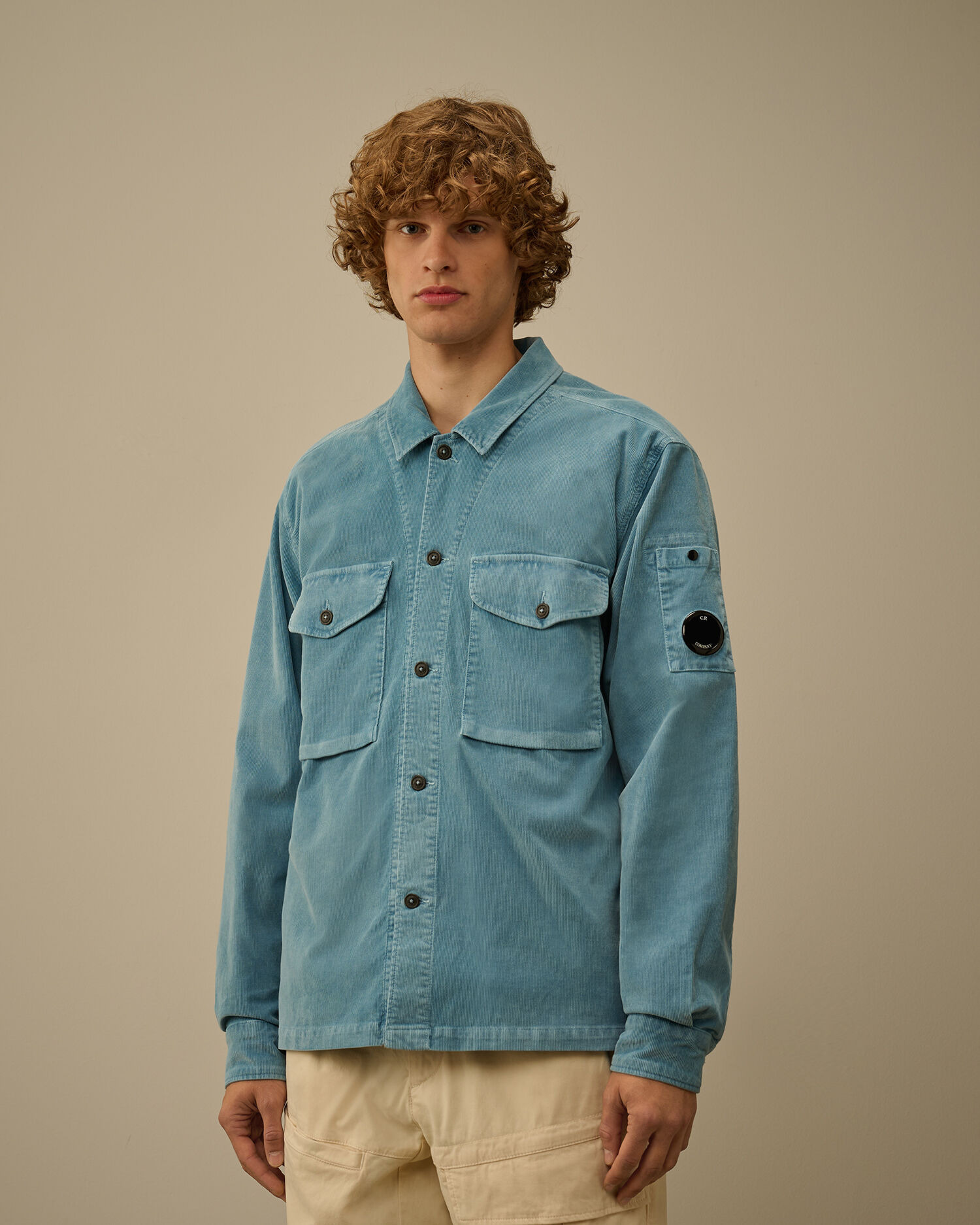 Corduroy Lens Button Overshirt - 3