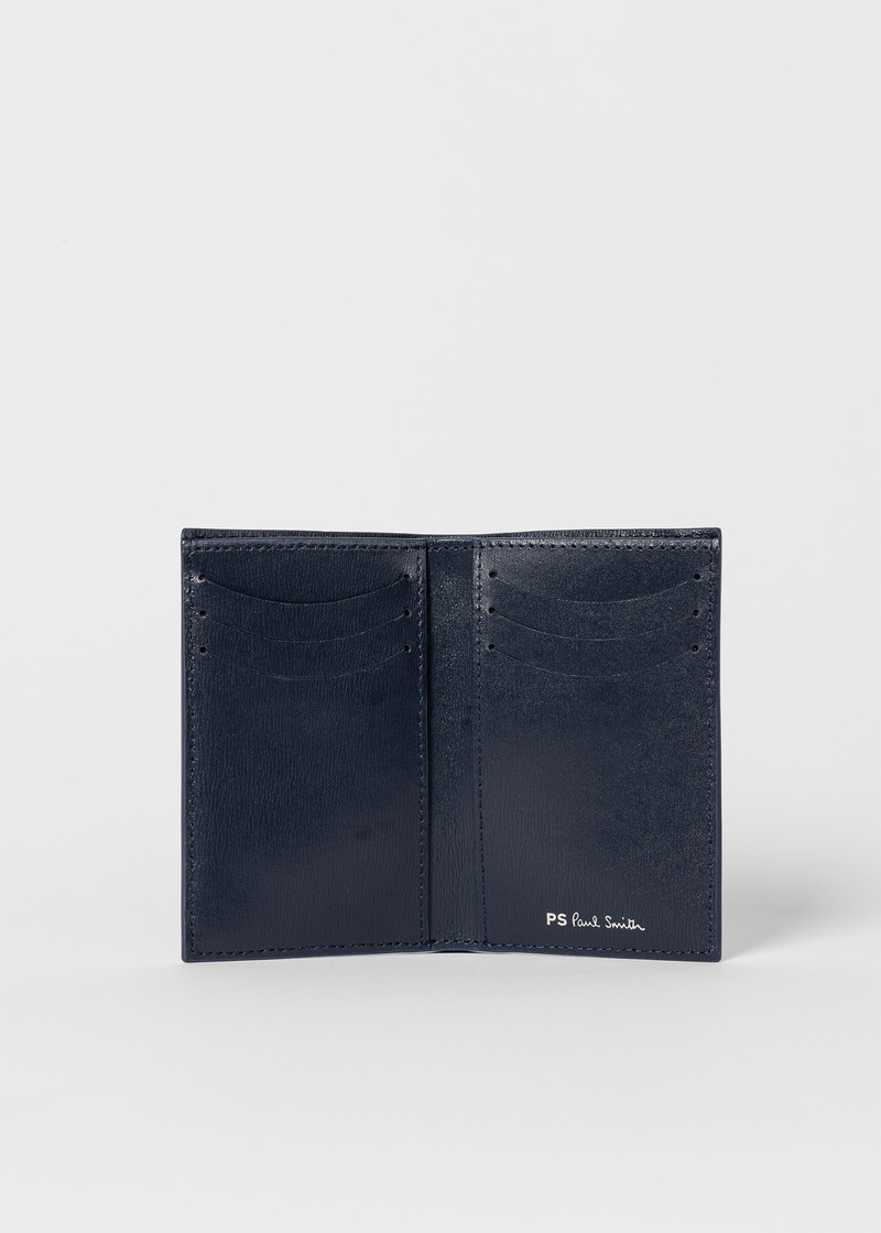 Navy Leather 'Sports Stripe' Credit Card Wallet 4