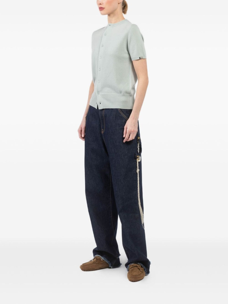 extreme cashmere short-sleeve buttoned cardigan outlook