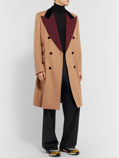 GUCCI Velvet and Twill-Trimmed Double-Breasted Camel Hair Coat outlook