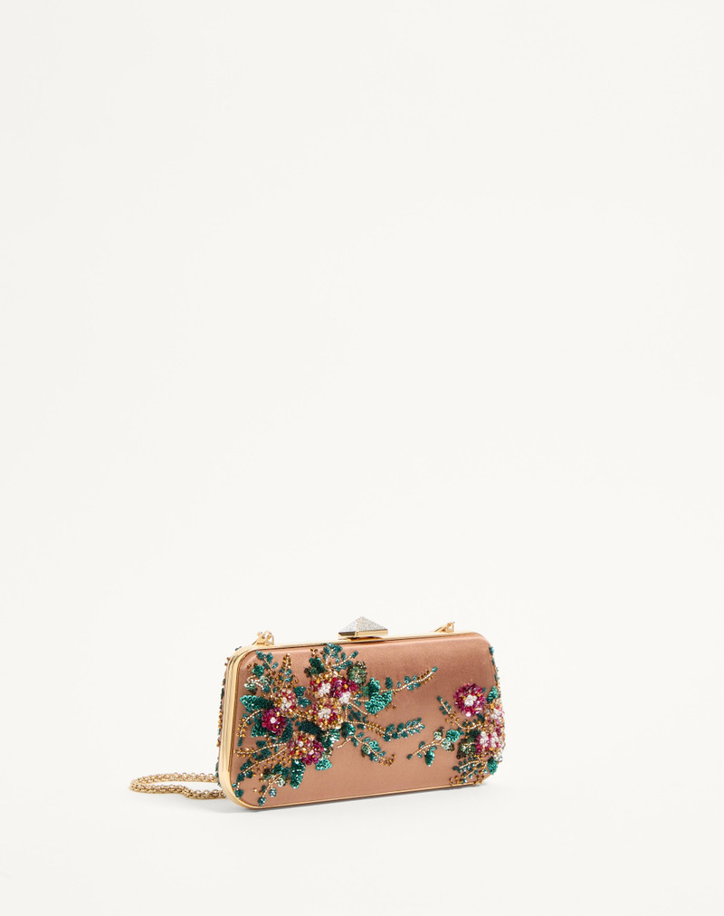 CARRY SECRETS SATIN MINAUDIERE WITH FLORAL EMBROIDERY 3