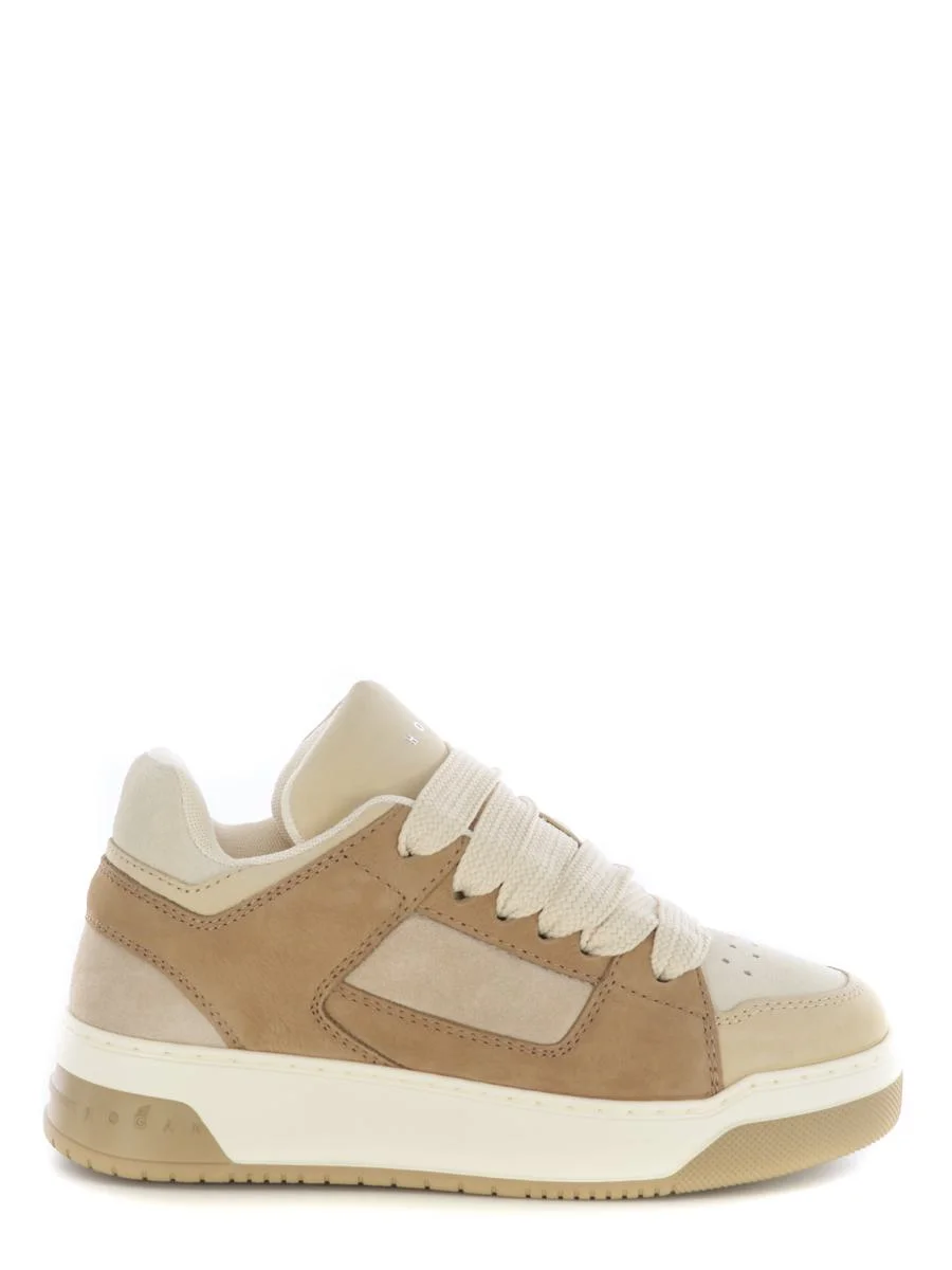 Hogan 'H667' Beige Leather Sneakers - 1
