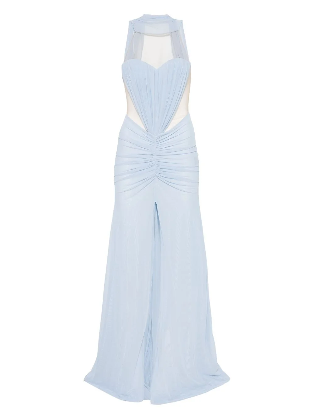 ruched halterneck gown - 1