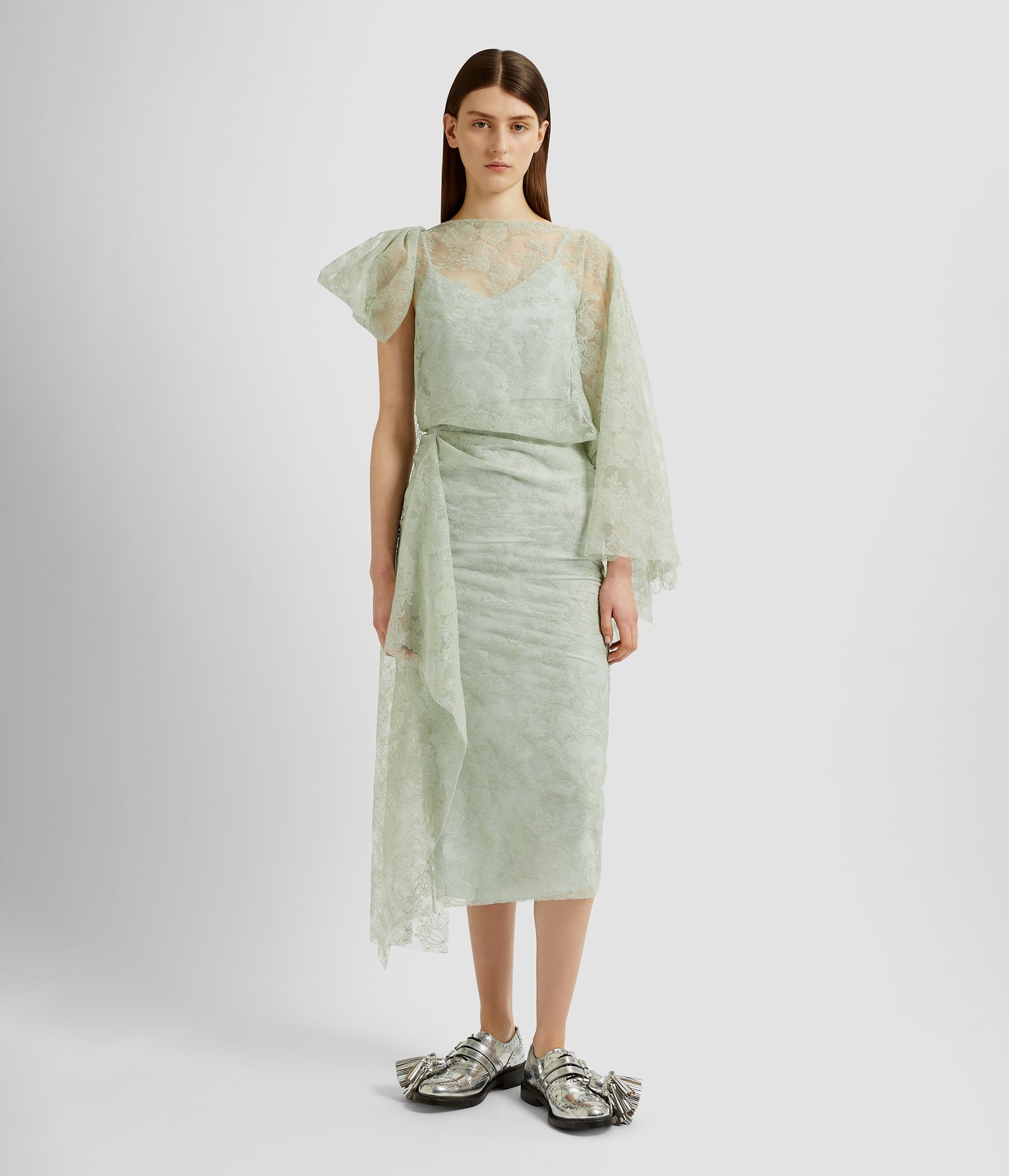 ASYMMETRICAL DRAPED COCKTAIL DRESS - 4