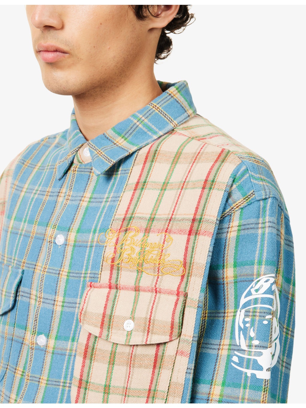 Panelled Checked Cotton Shirt - 5