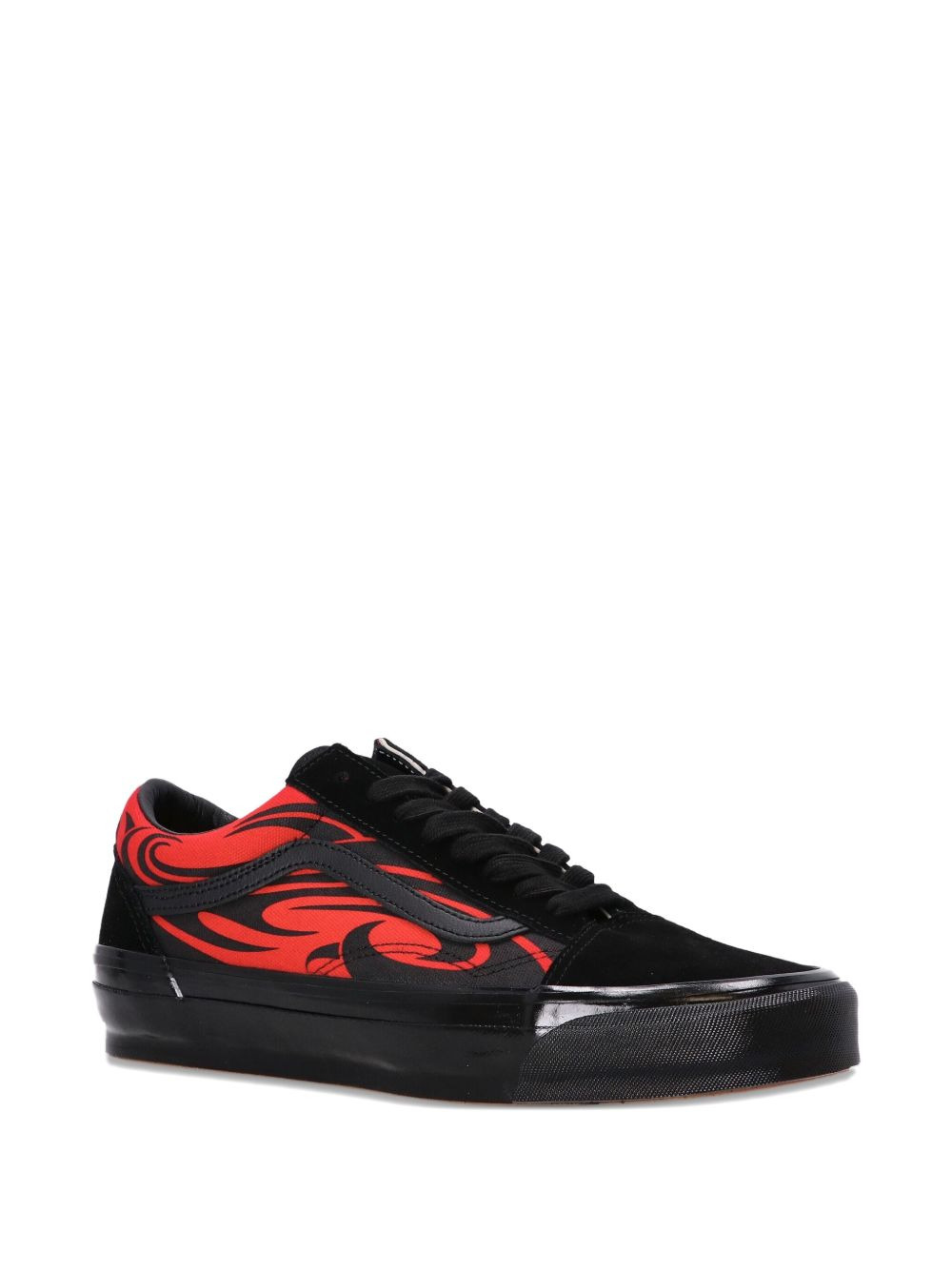 flame-embellished low-top sneakers - 2