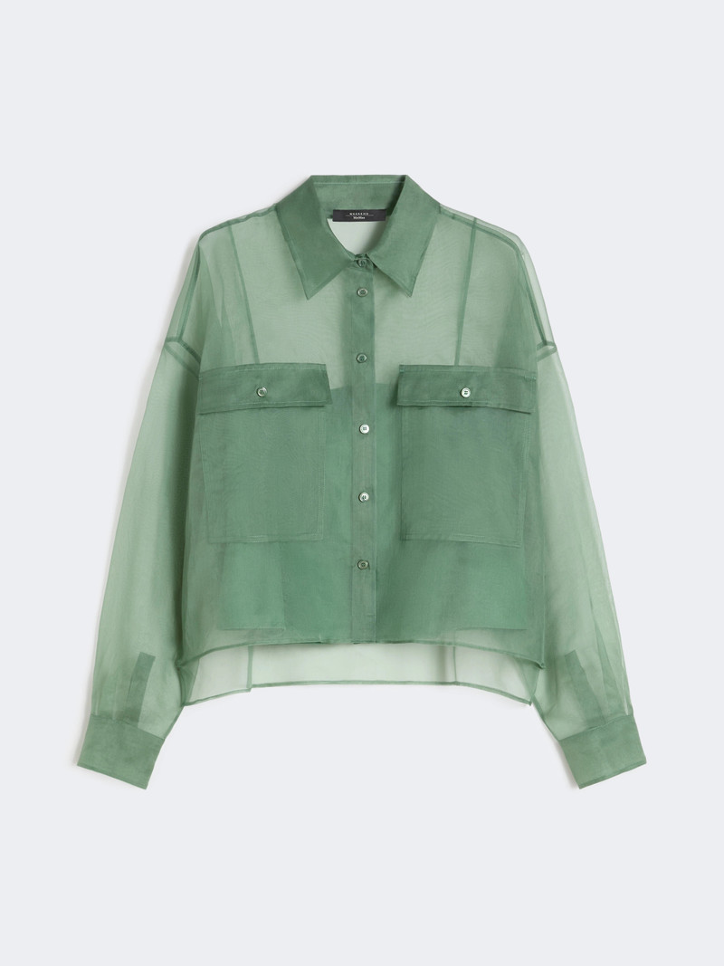 COLOMBA Silk organza shirt - GREEN 1