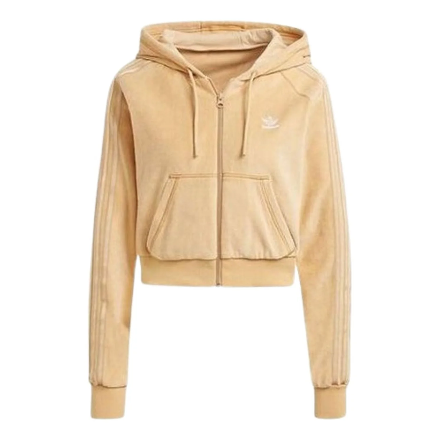 (WMNS) adidas Cropped Full Zip Hoodie Asia Sizing 'Orange' H18826 - 1