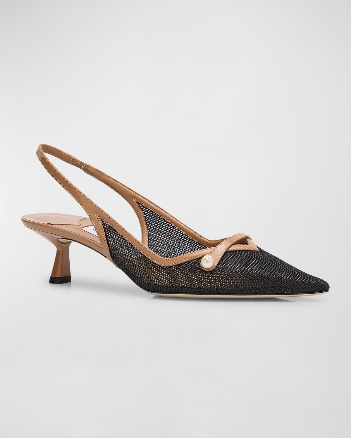 Amita Mesh Mary Jane Slingback Pumps - 3