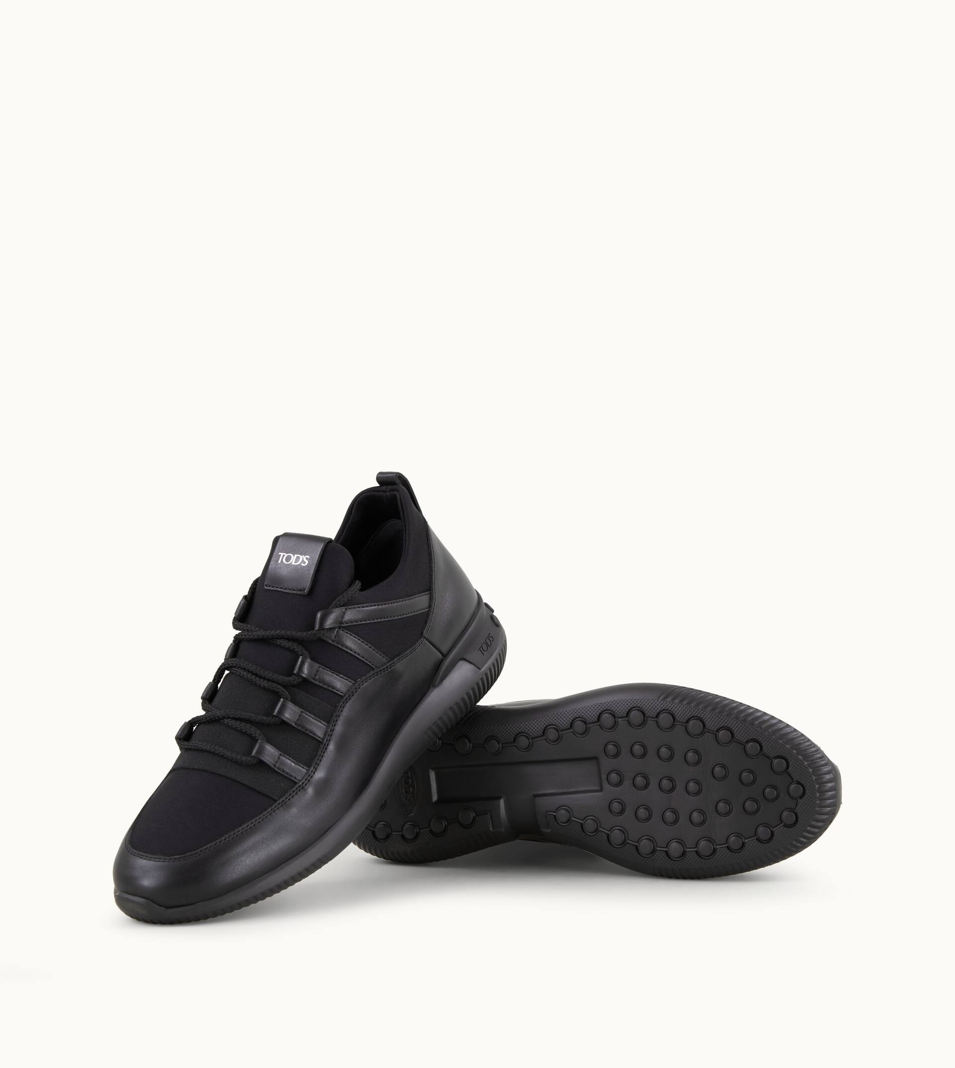NO_CODE 01 IN LEATHER AND SCUBA FABRIC - BLACK - 6