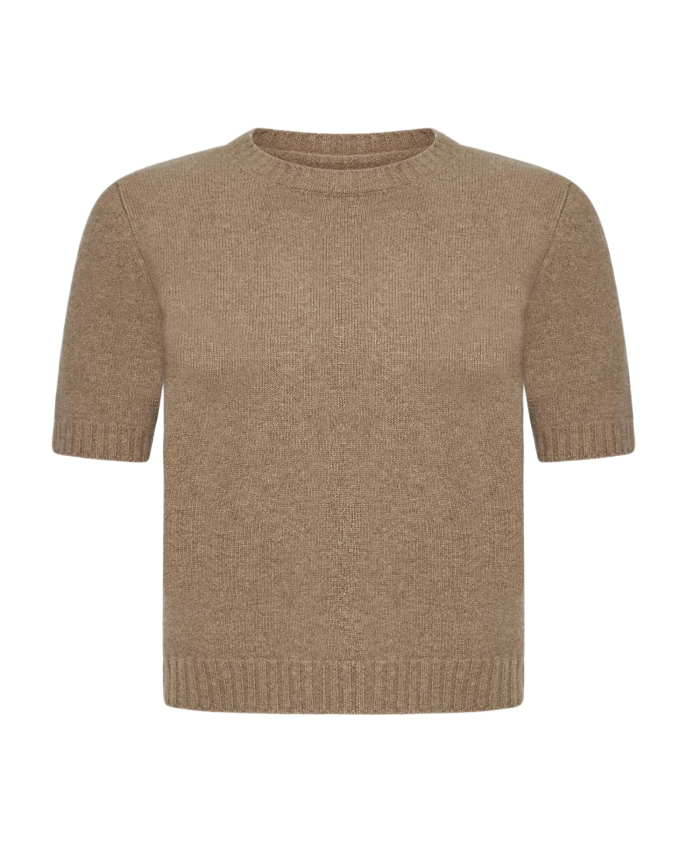 Wool Half-sleeved Sweater - 1