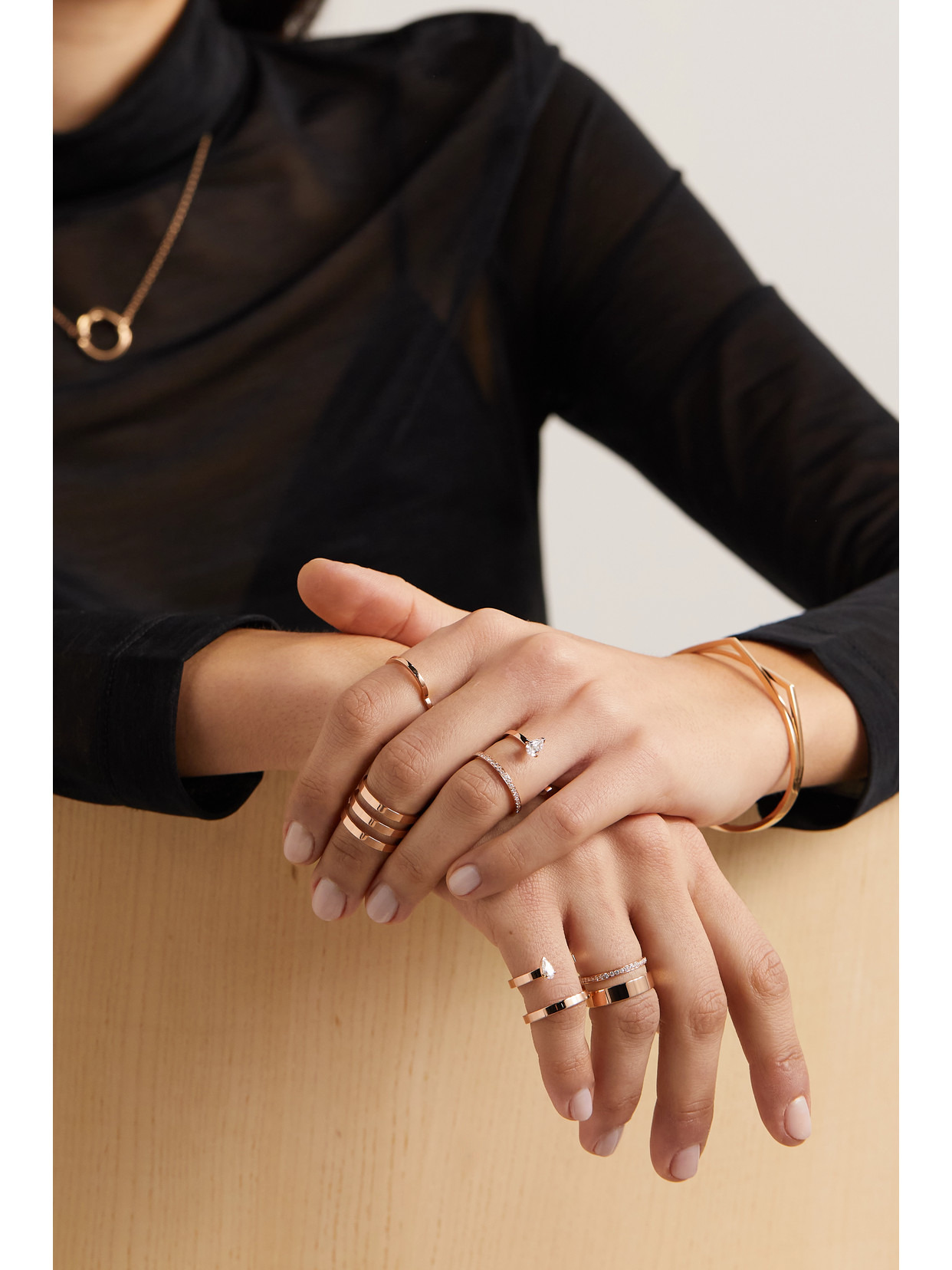 Serti Sur Vide 18-karat Rose Gold Diamond Ring - 6