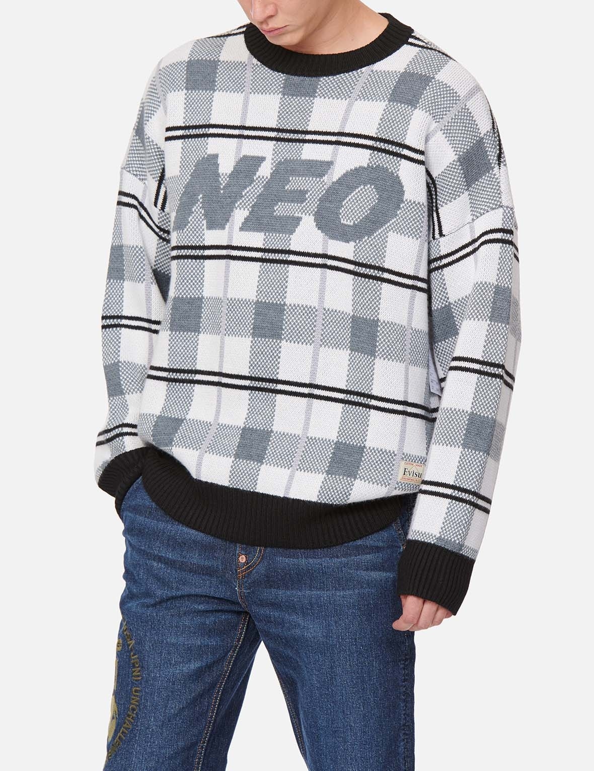 CHECKED KNITTED PULLOVER - 3