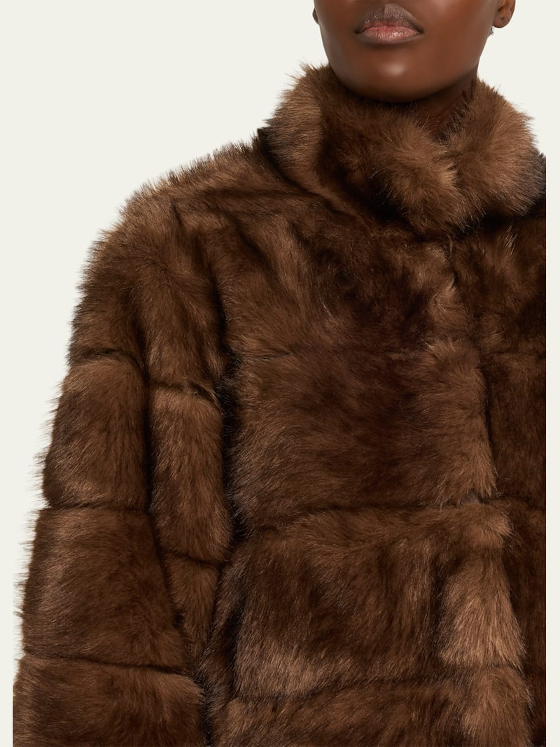 LoveShackFancy Gelman Faux Fur Jacket outlook