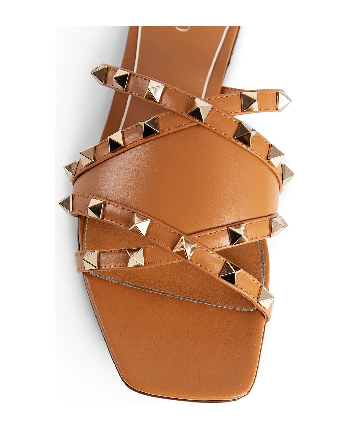Garavani Rockstud Leather Flat Sandals - 4