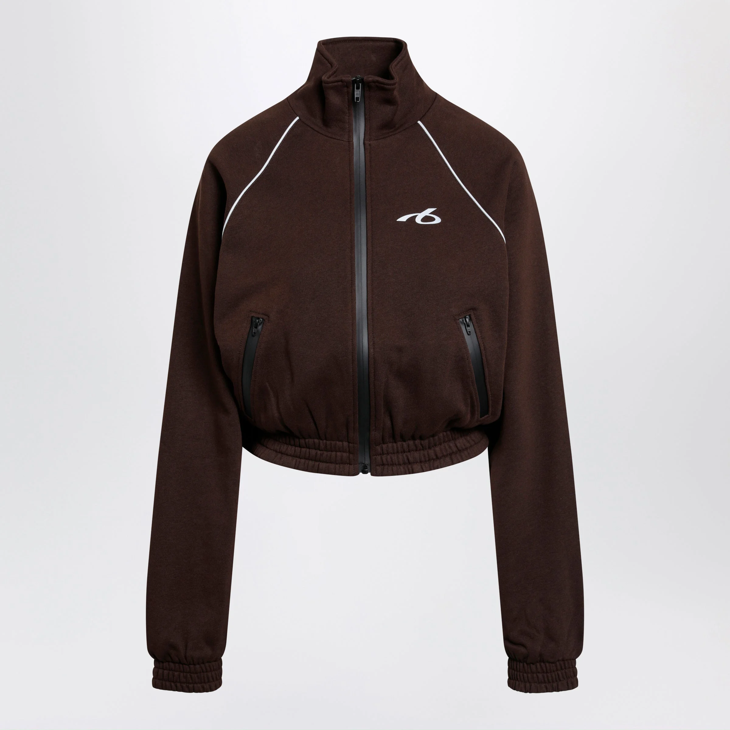 Balenciaga Techwear Zip-Up Jacket In Mocha Dry Fleece Women - 1