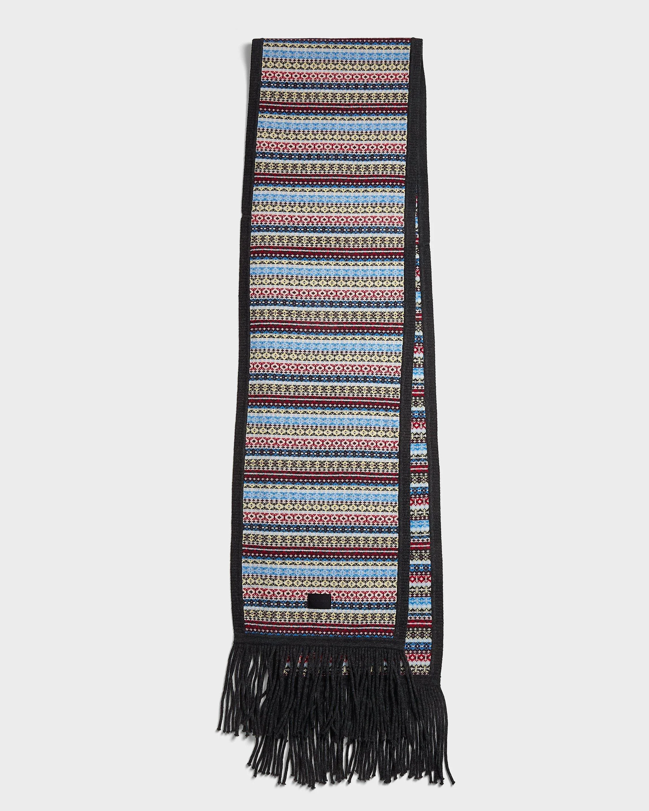 Fair Isle Wool Scarf - 1