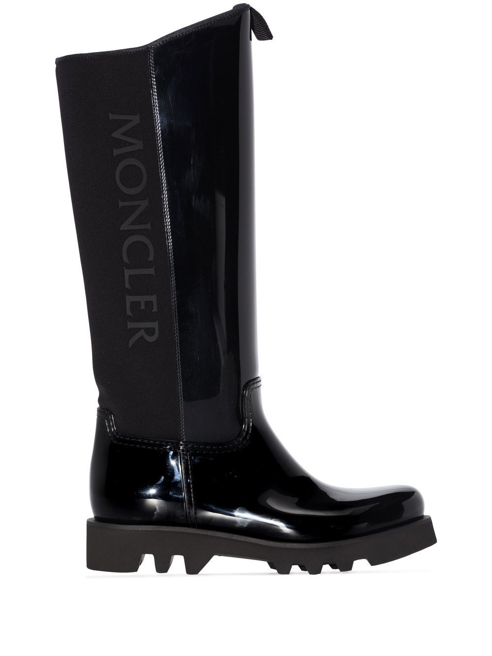 logo-print knee-high boots - 1