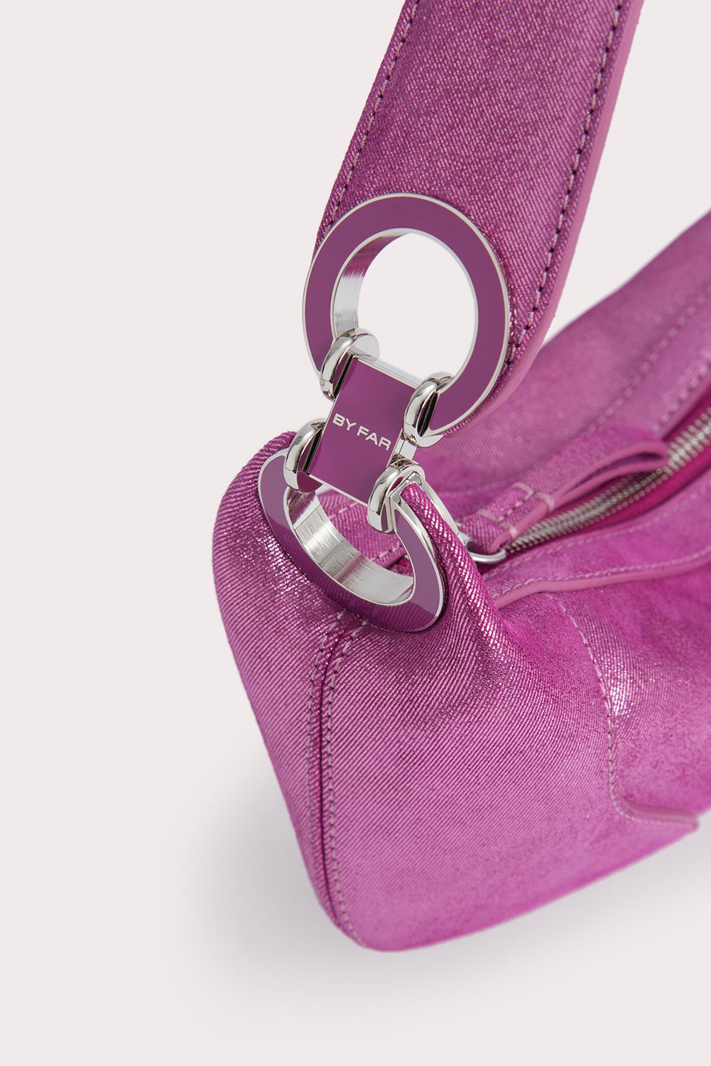 Mini Amira Fuchsia Jeans Lame Leather - 3