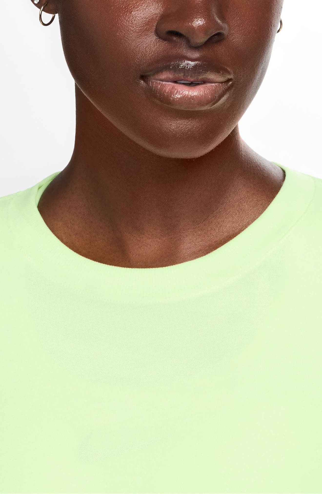 Nike One Relaxed Dri-FIT Crop Top in Barely Volt/Clear at Nordstrom - 3