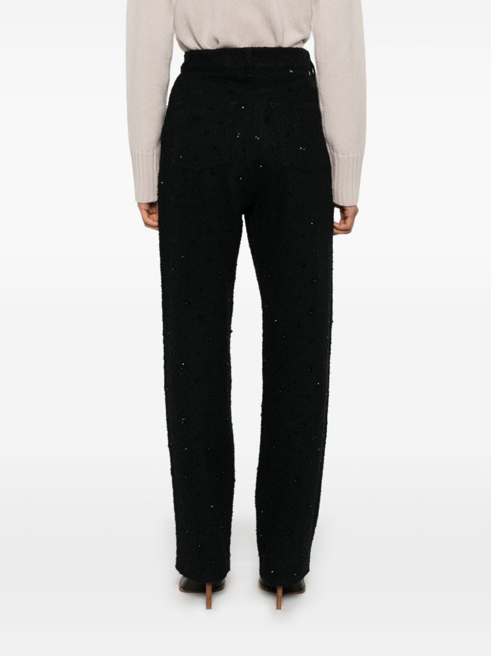 crystal-embellished trousers - 4