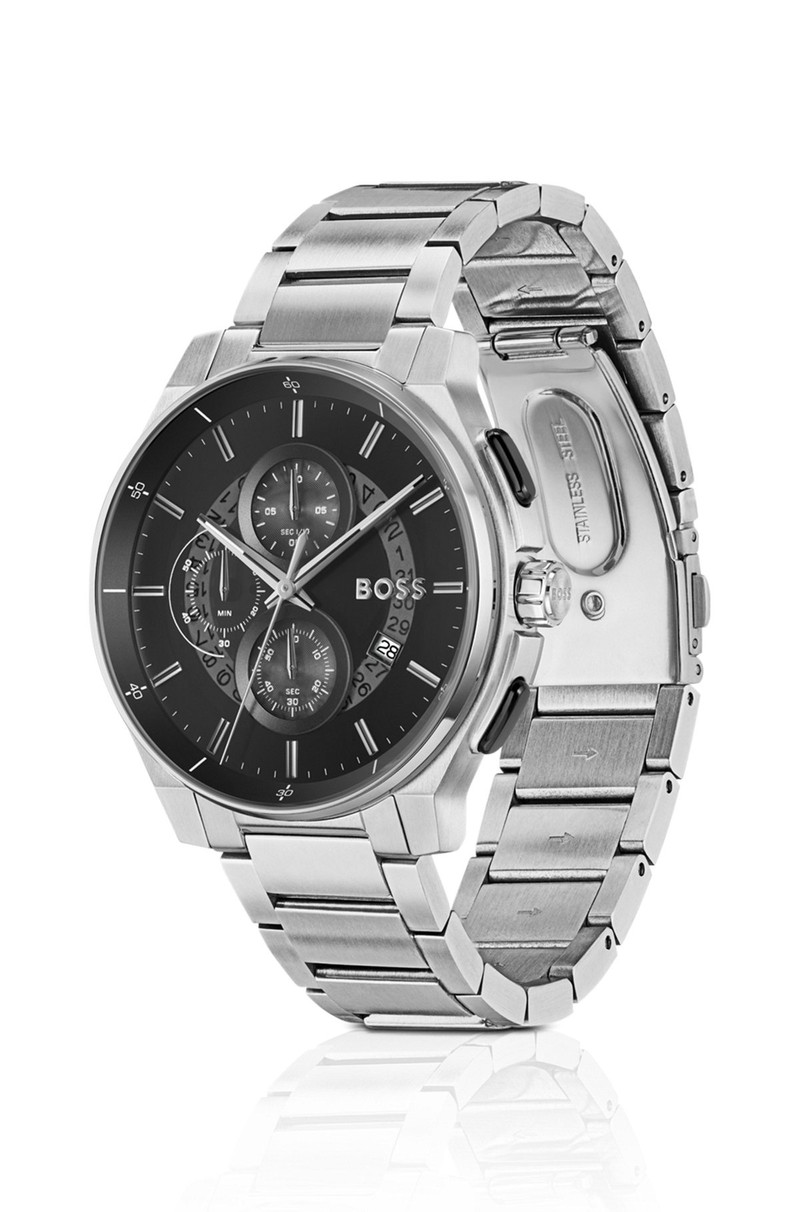 BOSS STAINLESS-STEEL CHRONOGRAPH WATCH WITH TRANSPARENT DIAL outlook