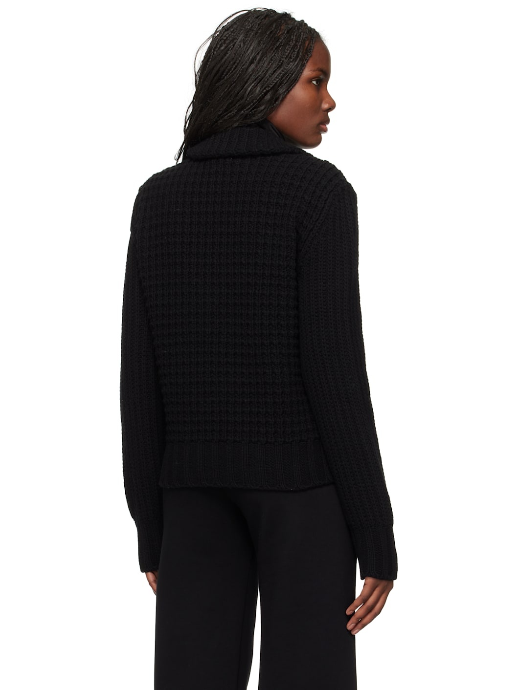 Black Paneled Down Jacket - 3