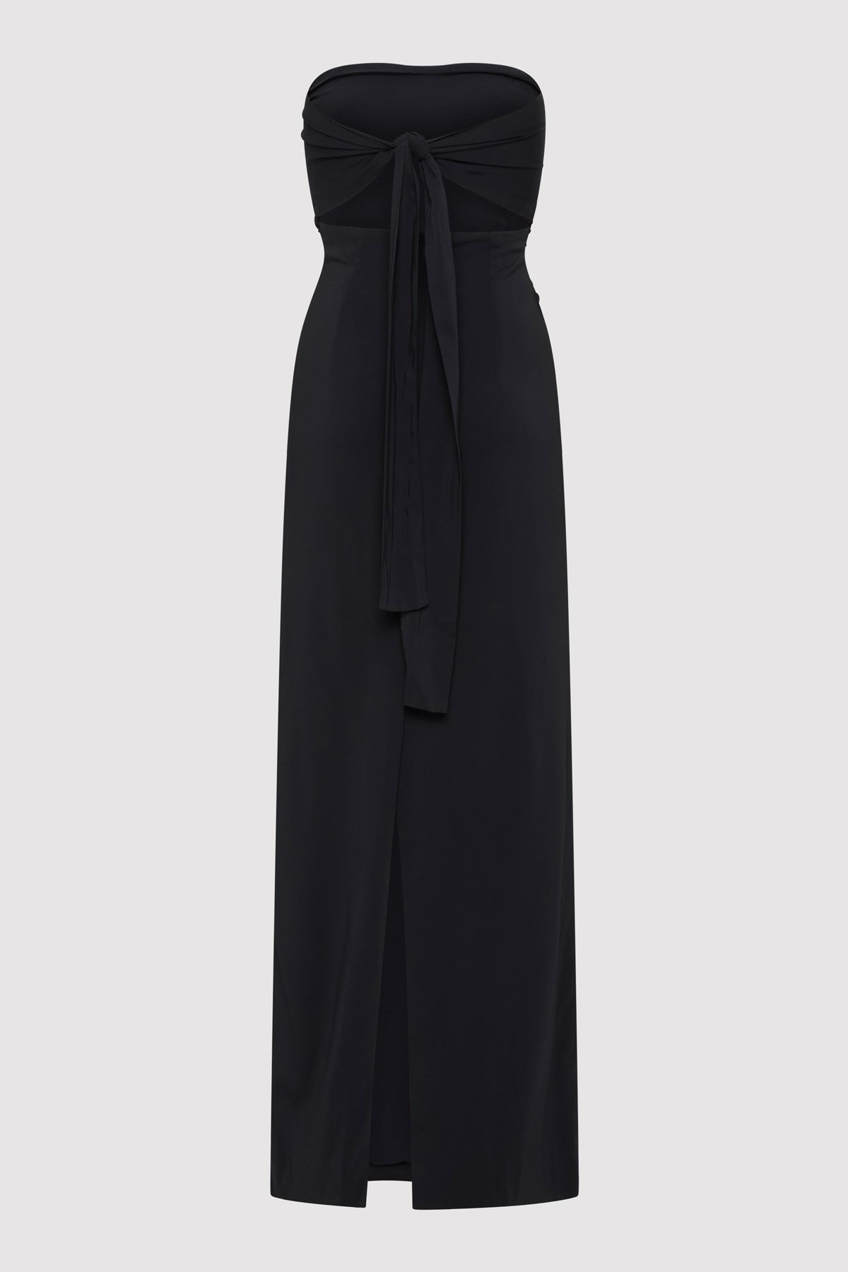 Strapless Tie Back Dress - Black - 7