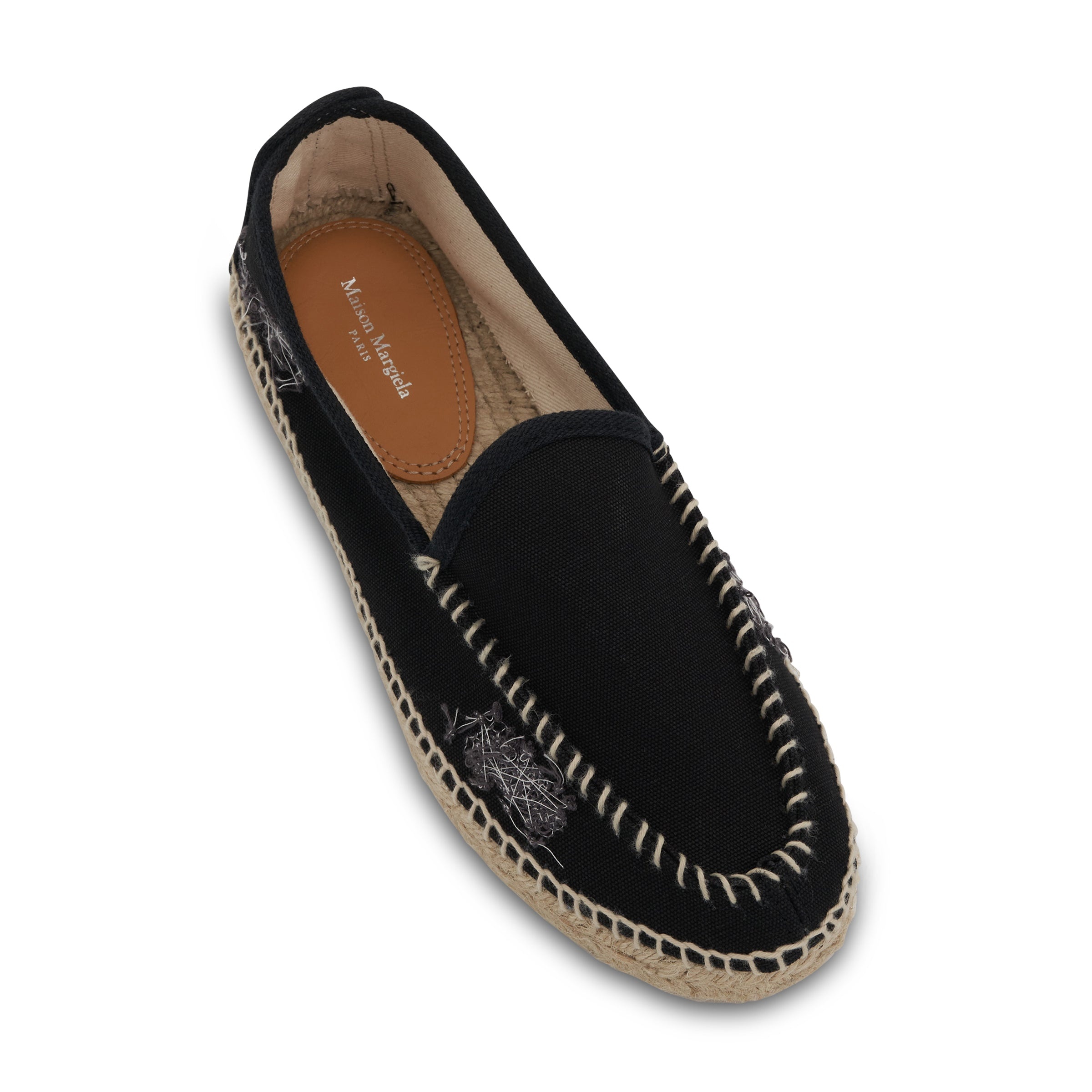 Embroidered Espadrilles in Black - 3