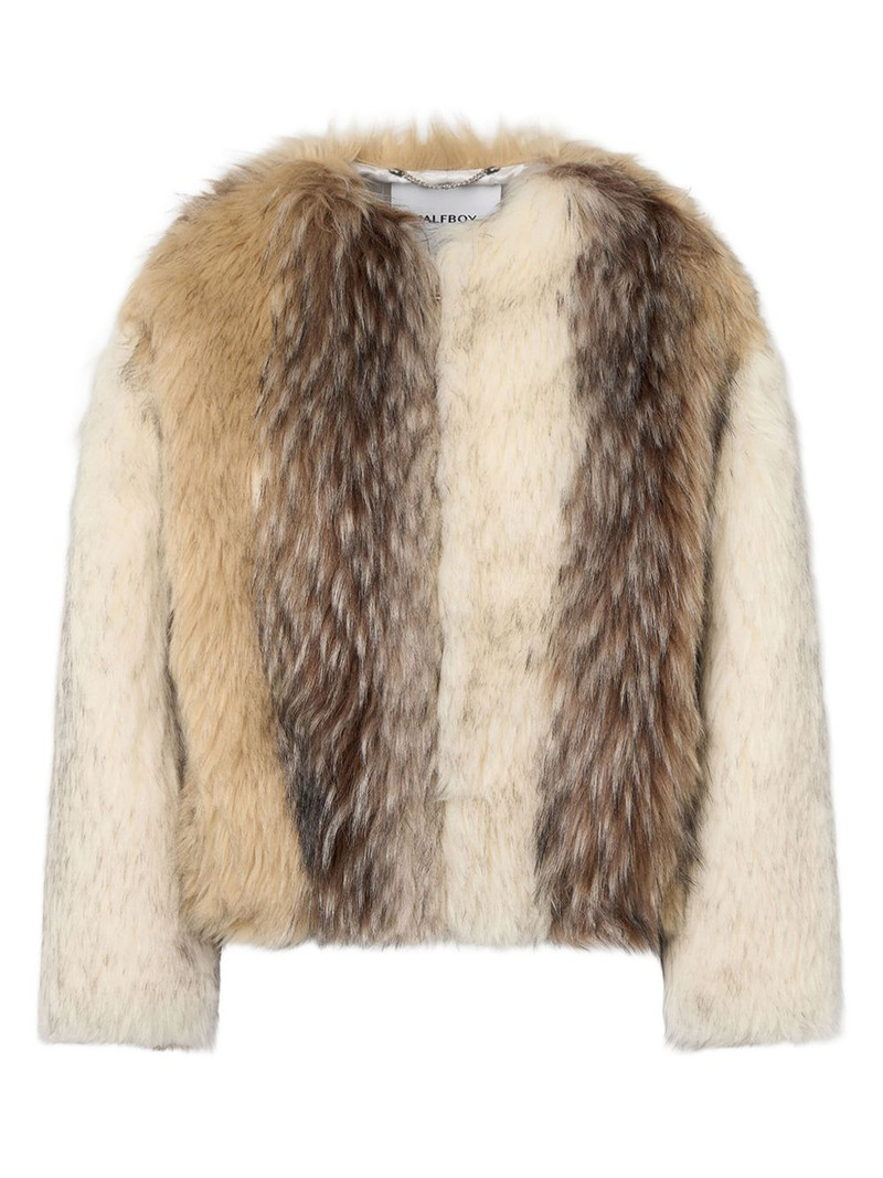 long-sleeve faux-fur jacket 1