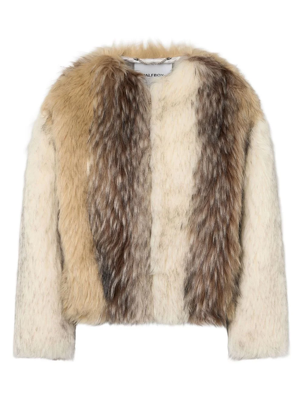 long-sleeve faux-fur jacket - 1