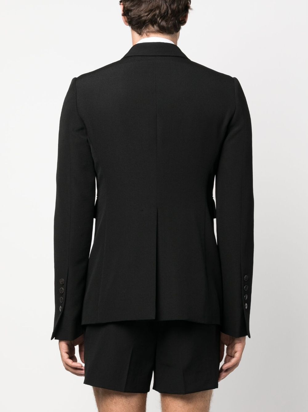 double-breasted wool-cotton blazer - 4