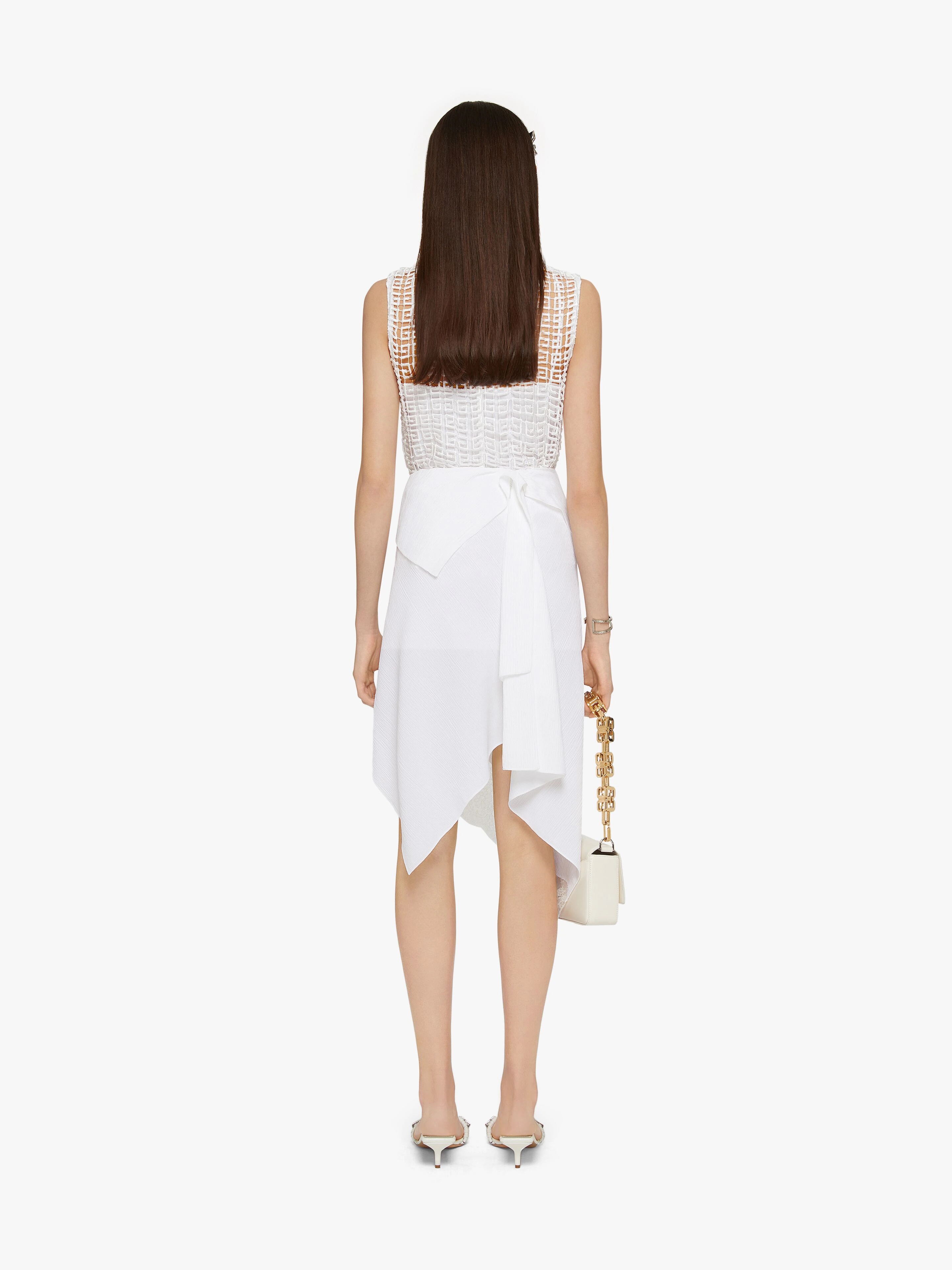 ASYMMETRICAL SKIRT IN CREPE IN LACE - 4