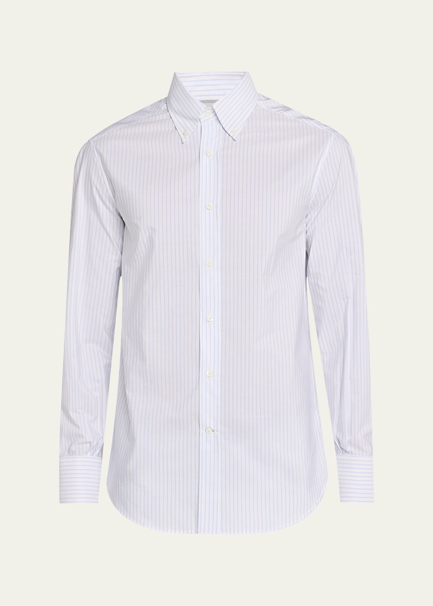 Men's Cotton Stripe Button-Collar Sport Shirt - 1