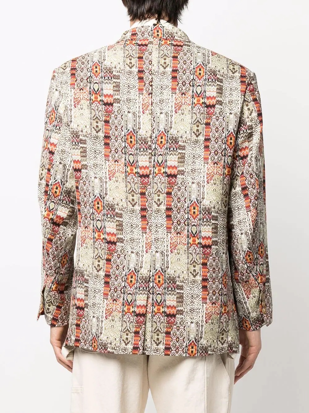 abstract-print single-breasted blazer - 4