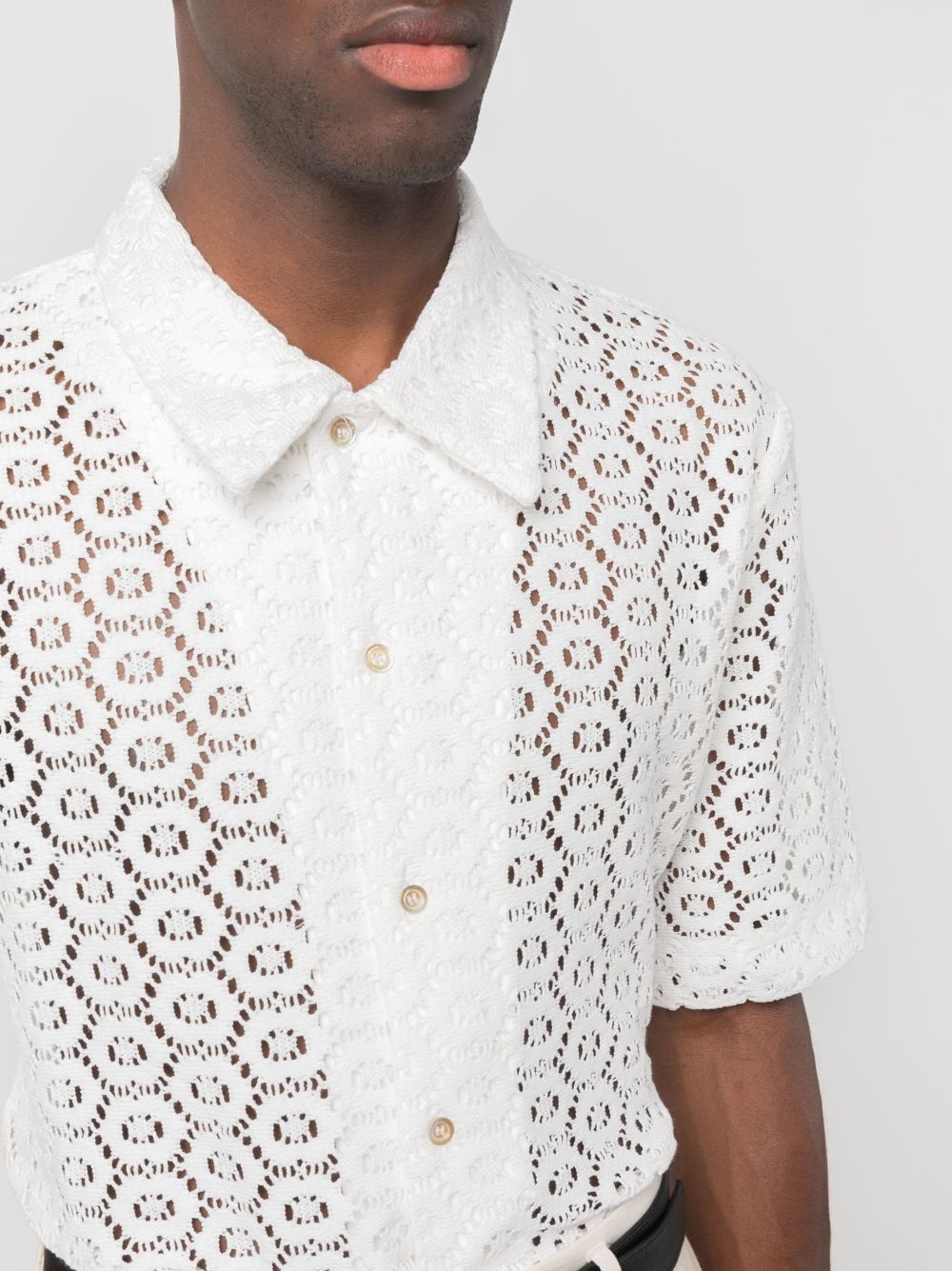 pointelle-knit shirt - 5
