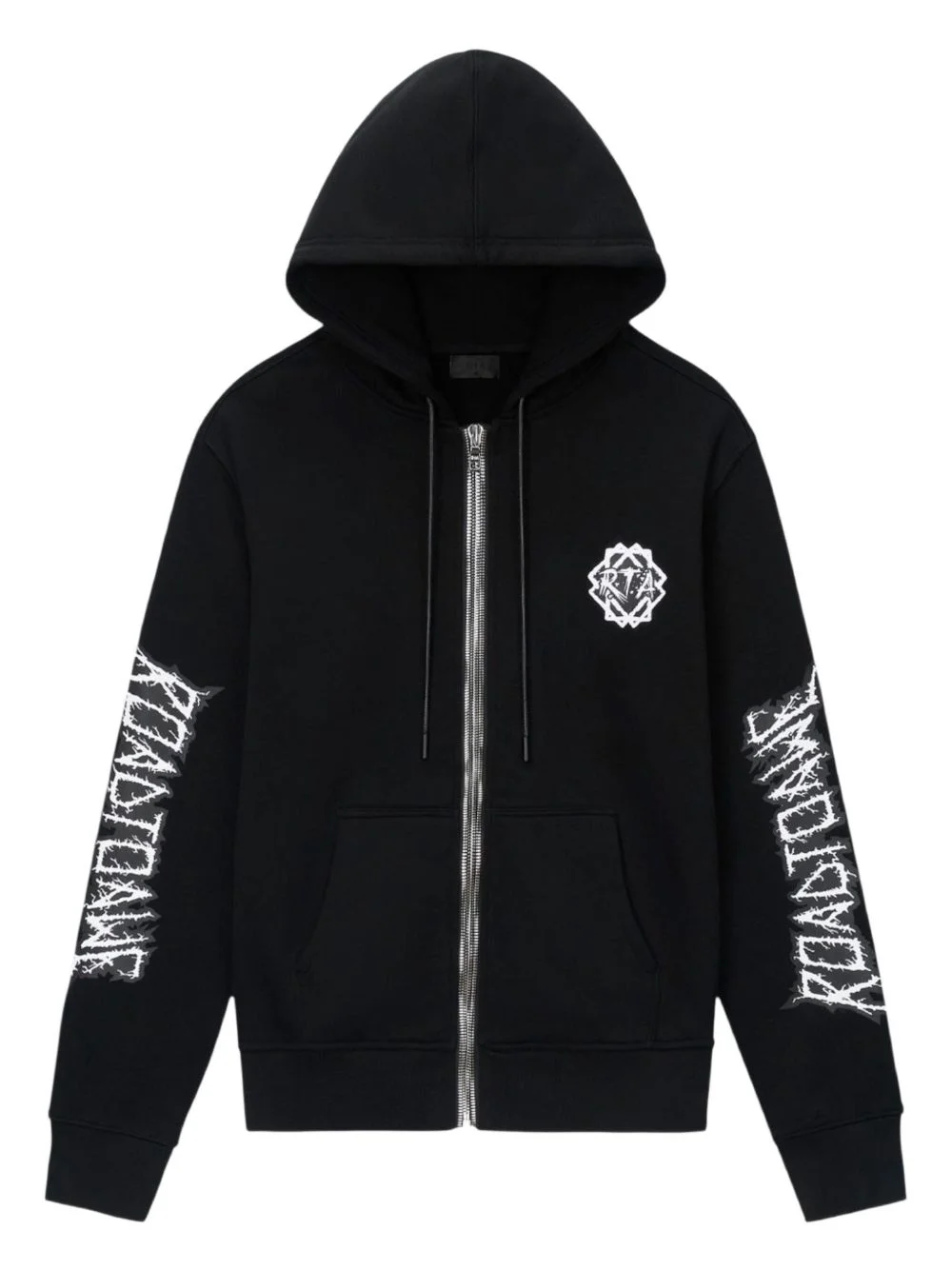 zip-fastening graphic-print hoodie - 1