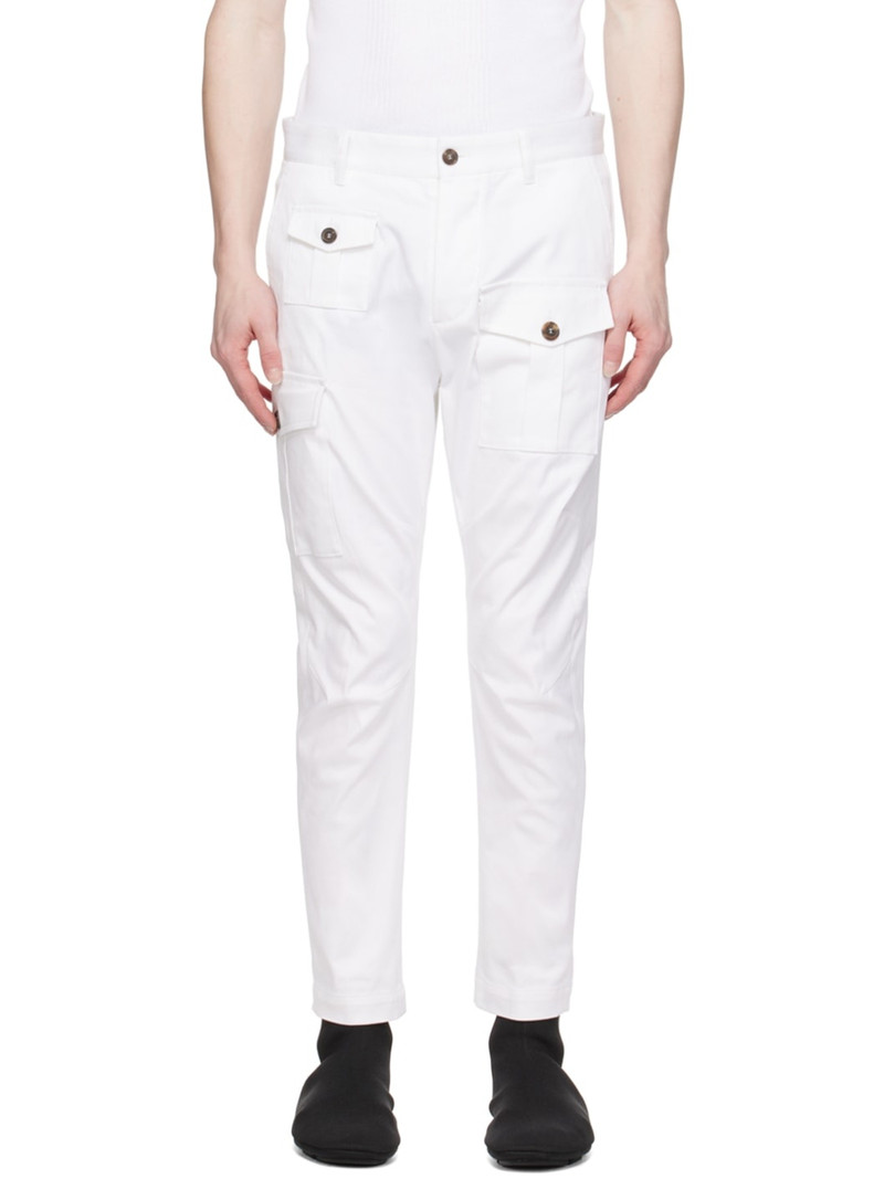 White Sexy Cargo Pants 1