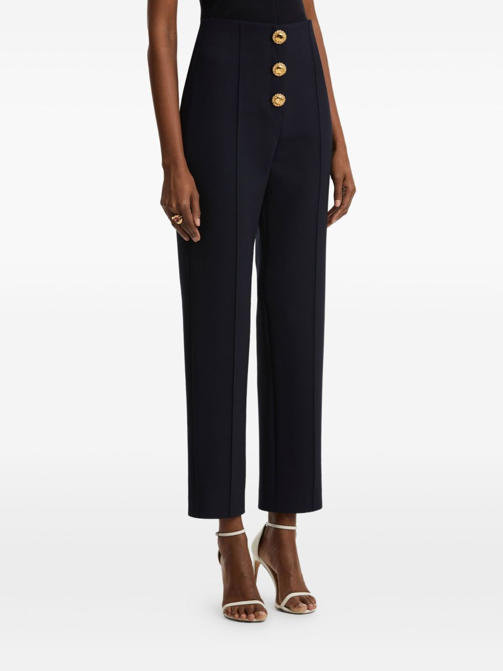 button-detailed trousers - 4
