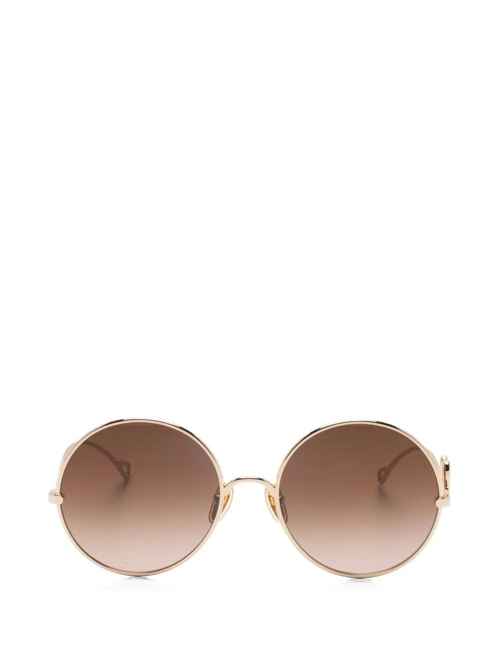 CHLOE OVERSIZED CIRCLE BROWN GRAD LENS METAL SUNGLASSES - 1