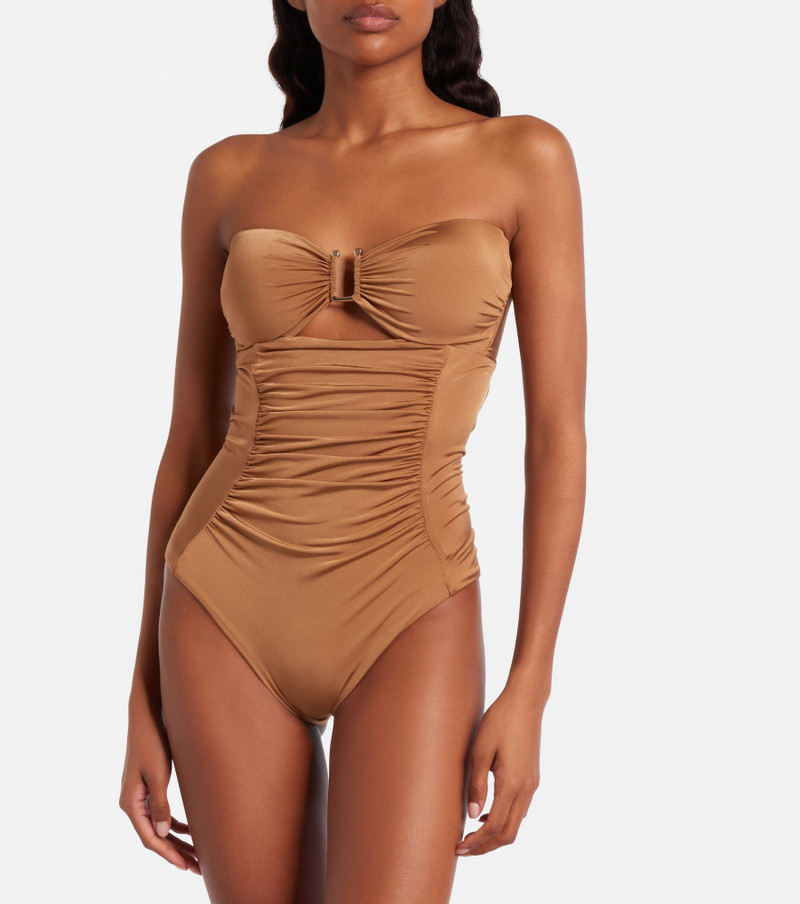 Max Mara Curva ruched halterneck swimsuit outlook