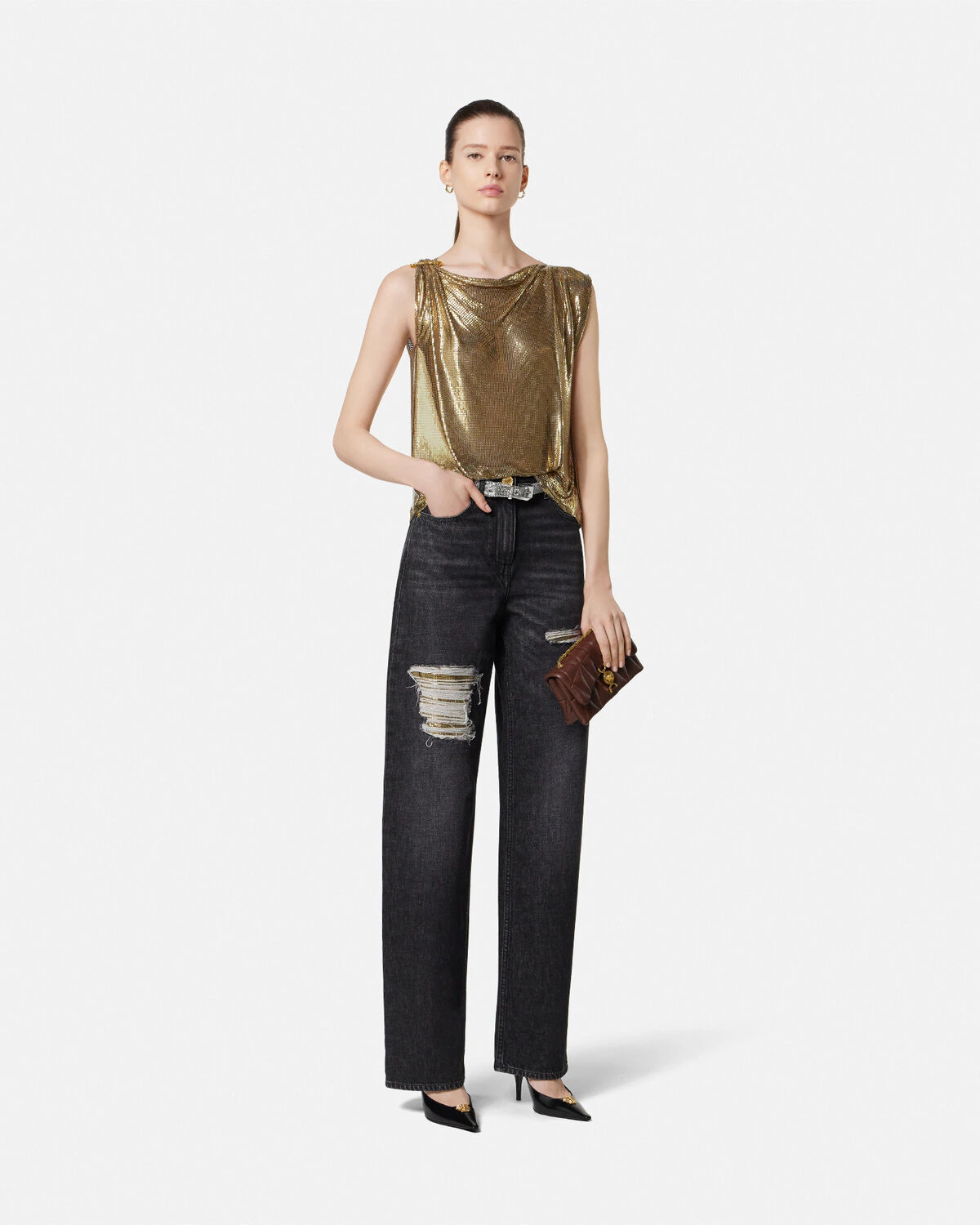 Metal Mesh Regular-Fit Jeans - 2