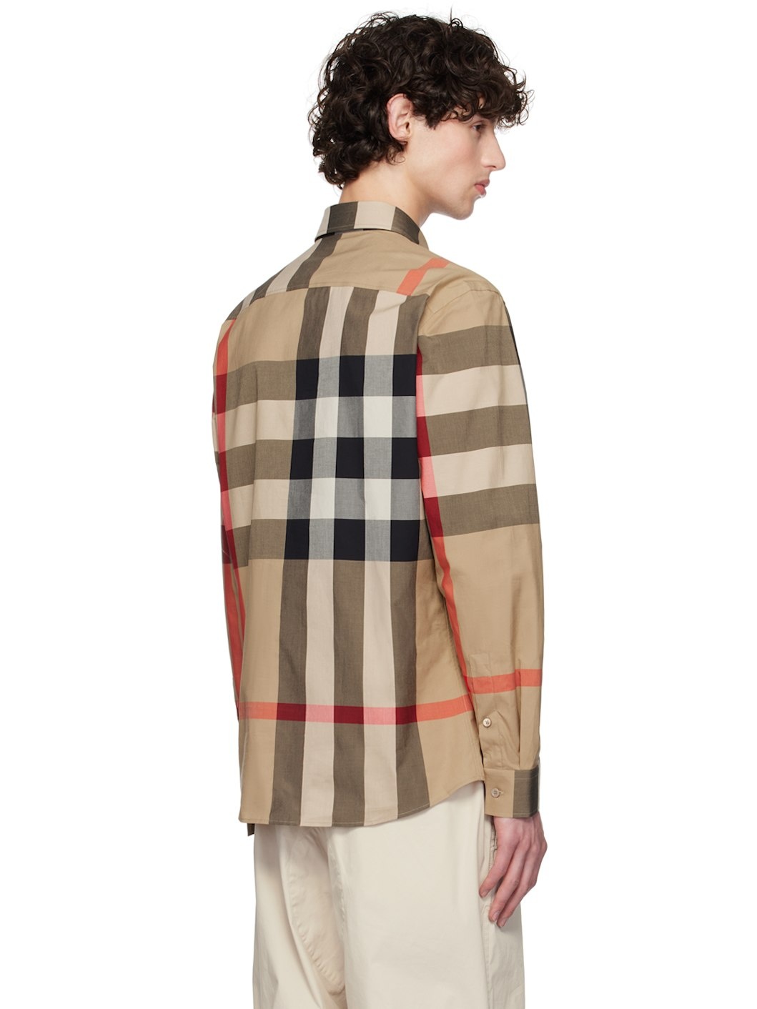 Beige Check Shirt - 3